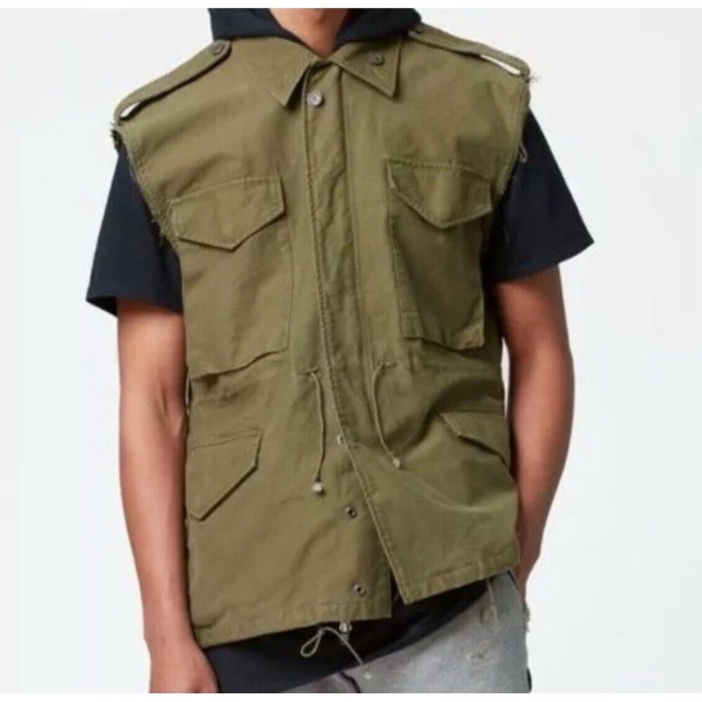 FOG Fear Of God‎ Pacsun 2015/2016 Military Green Vest Size Medium Pockets